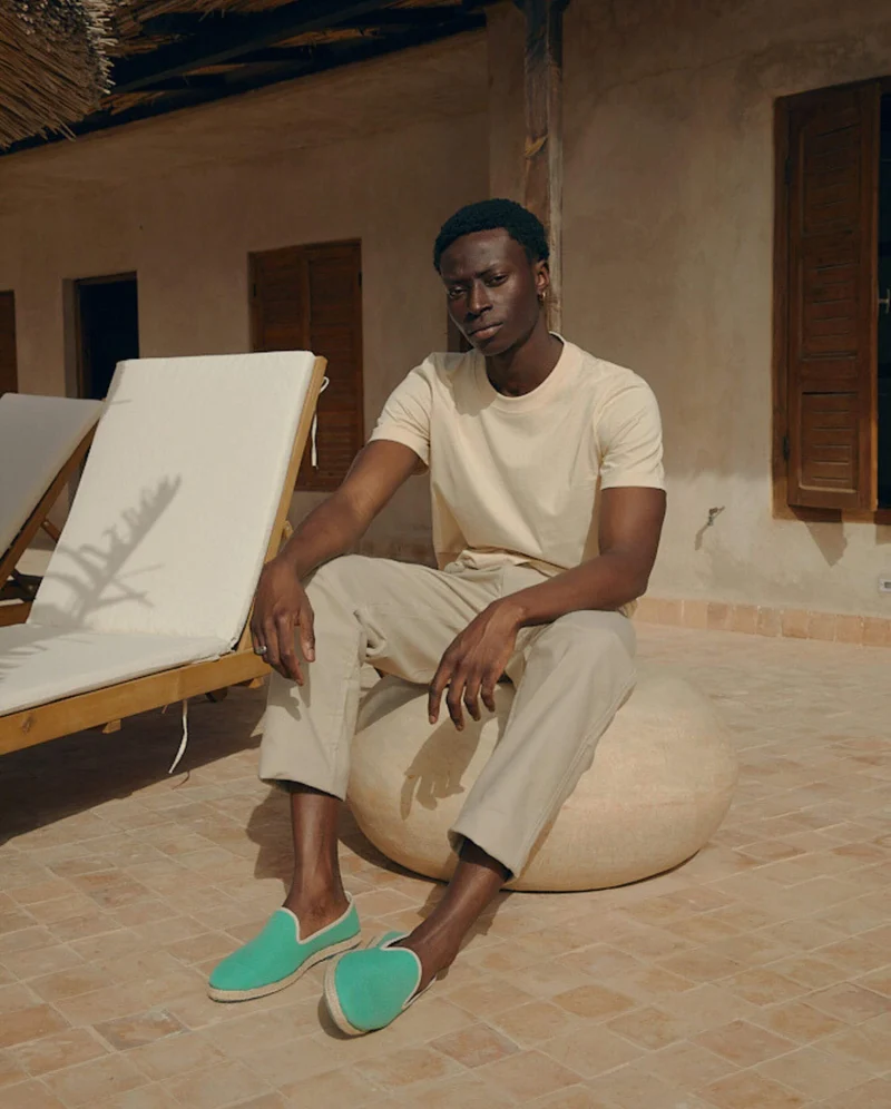 Espadrille homme Cenitz, coton menthe