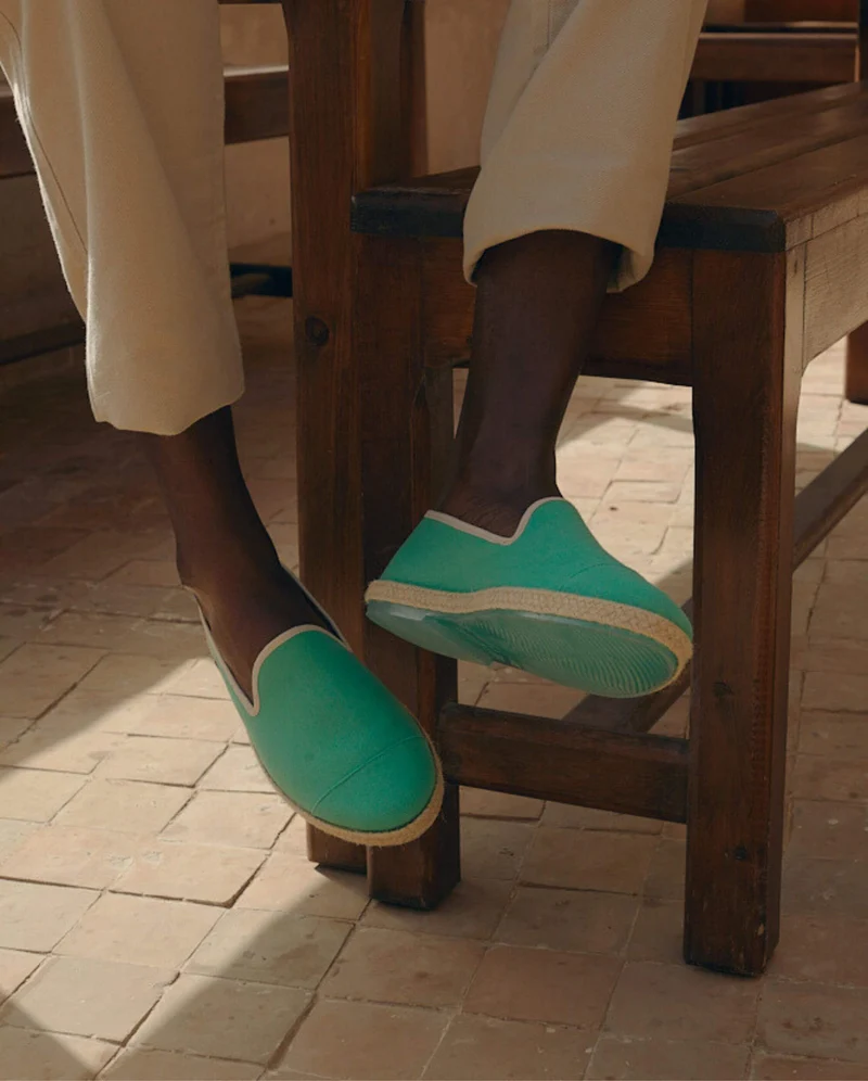 Espadrille homme Cenitz, coton menthe