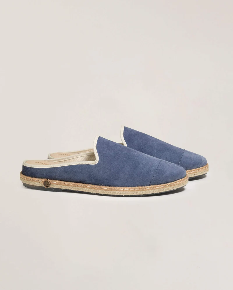 Mule Socoa homme cuir, bleu