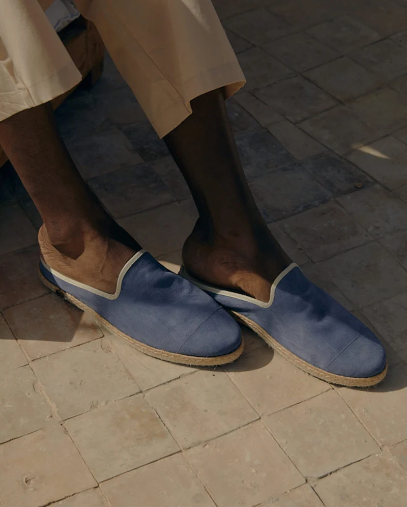 Mule Socoa homme cuir, bleu
