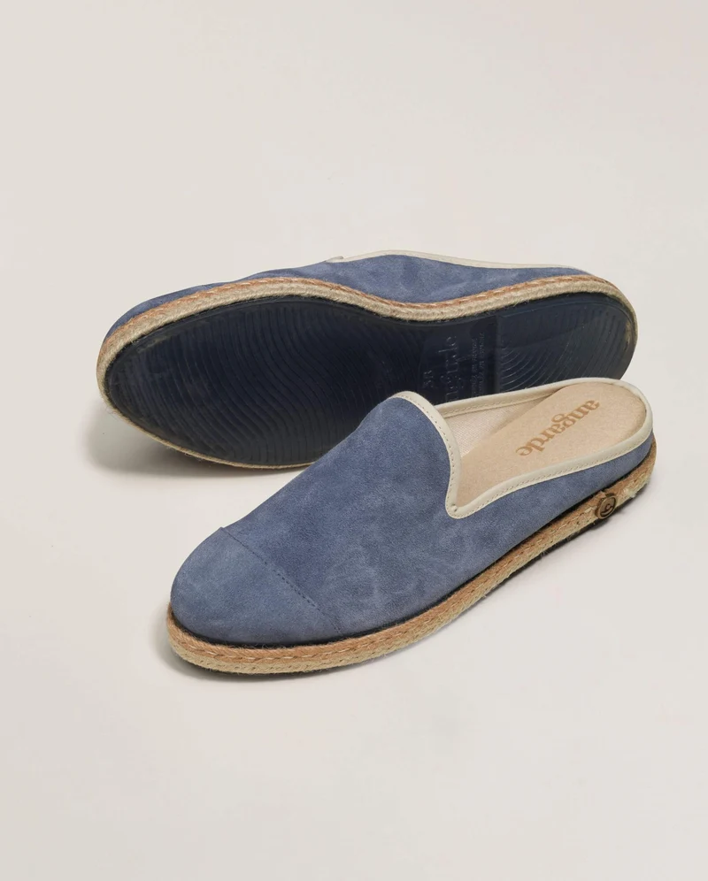 Mule Socoa homme cuir, bleu