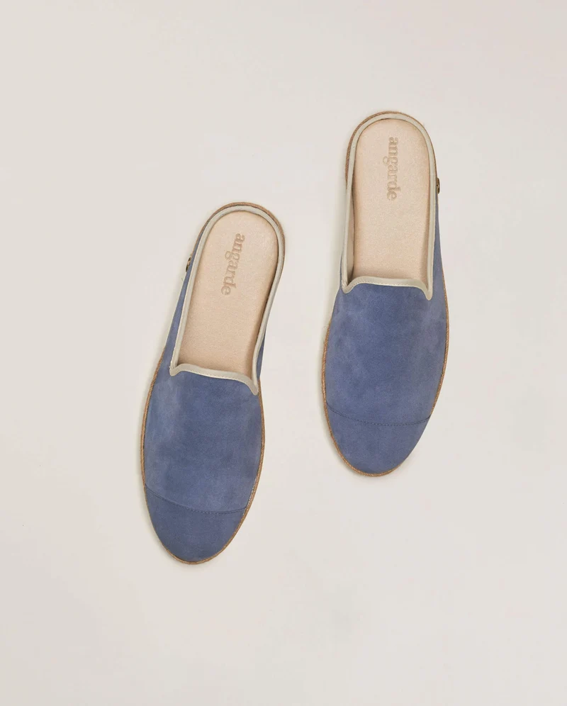 Mule Socoa homme cuir, bleu