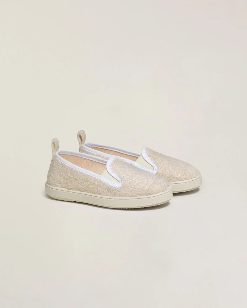 Espadrille enfant Cenitz, éponge de bambou ivoire