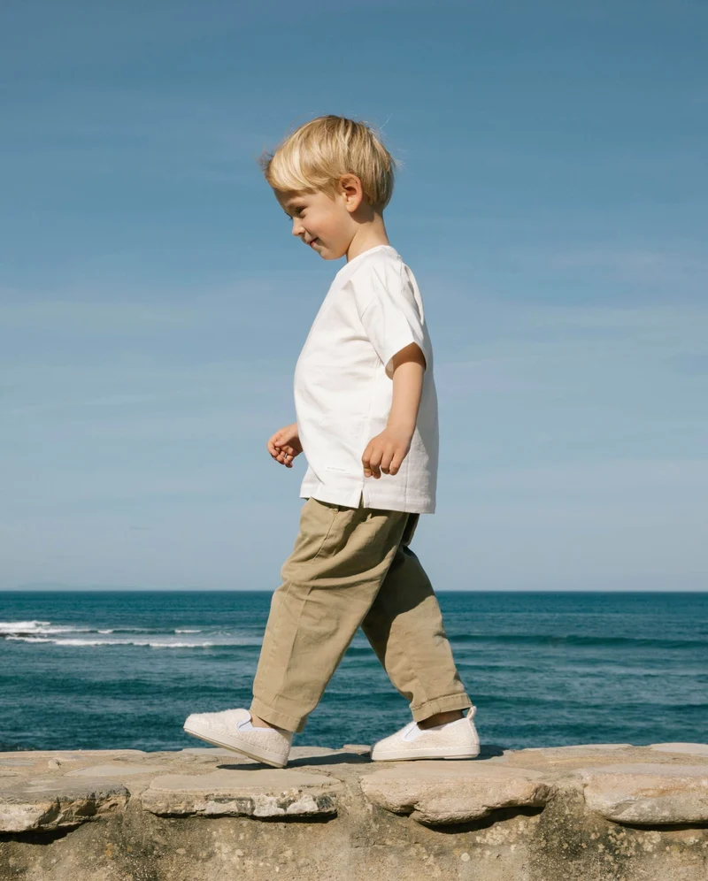 Espadrille enfant Cenitz, éponge de bambou ivoire