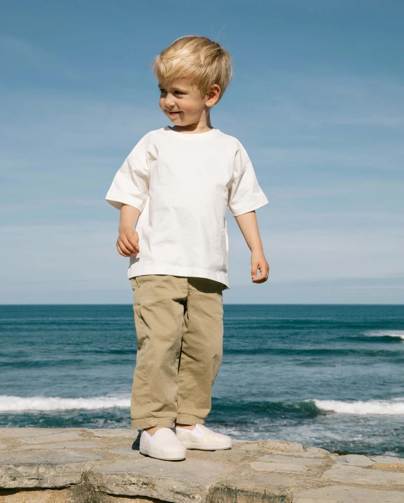 Espadrille enfant Cenitz, éponge de bambou ivoire