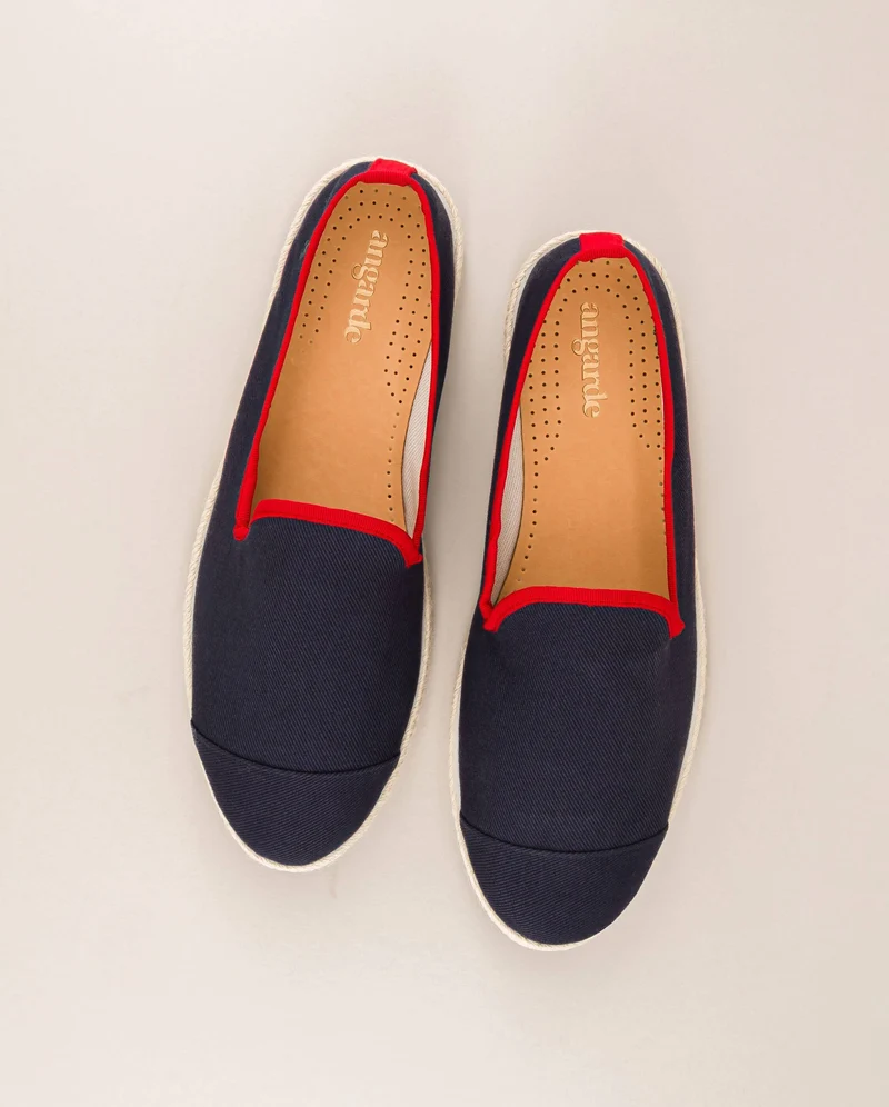 Espadrille homme Cenitz, coton recyclé marine rouge
