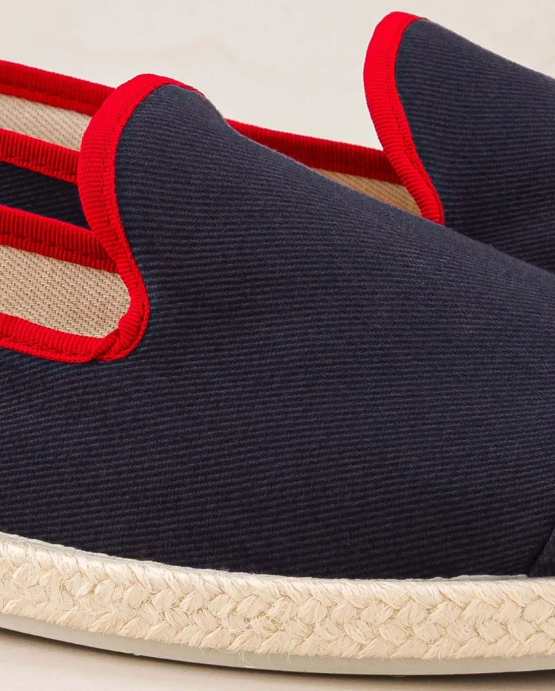 Espadrille homme Cenitz, coton recyclé marine rouge