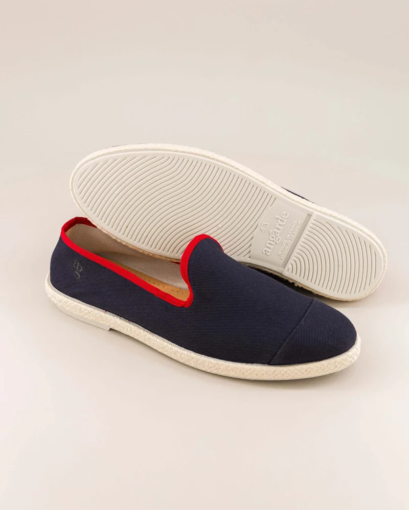 Espadrille homme Cenitz, coton recyclé marine rouge