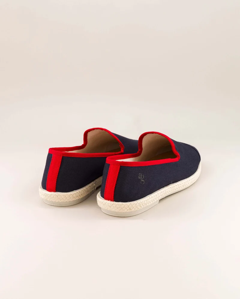 Espadrille homme Cenitz, coton recyclé marine rouge