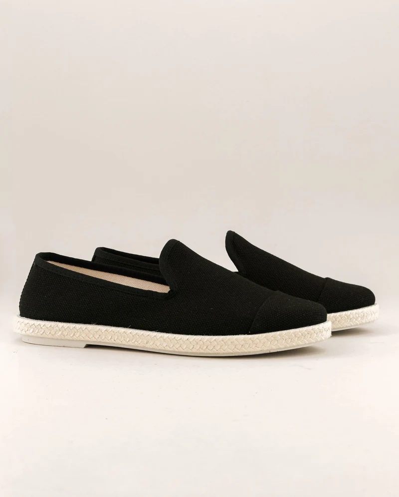 Espadrille femme Cenitz, coton recyclé noir