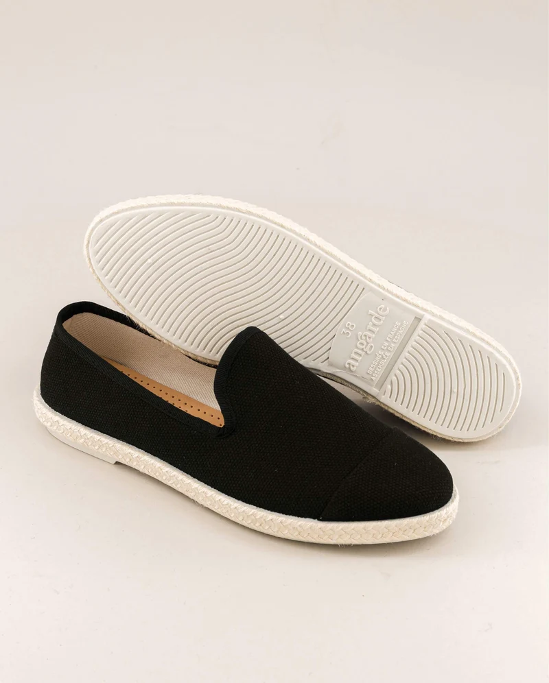 Espadrille femme Cenitz, coton recyclé noir