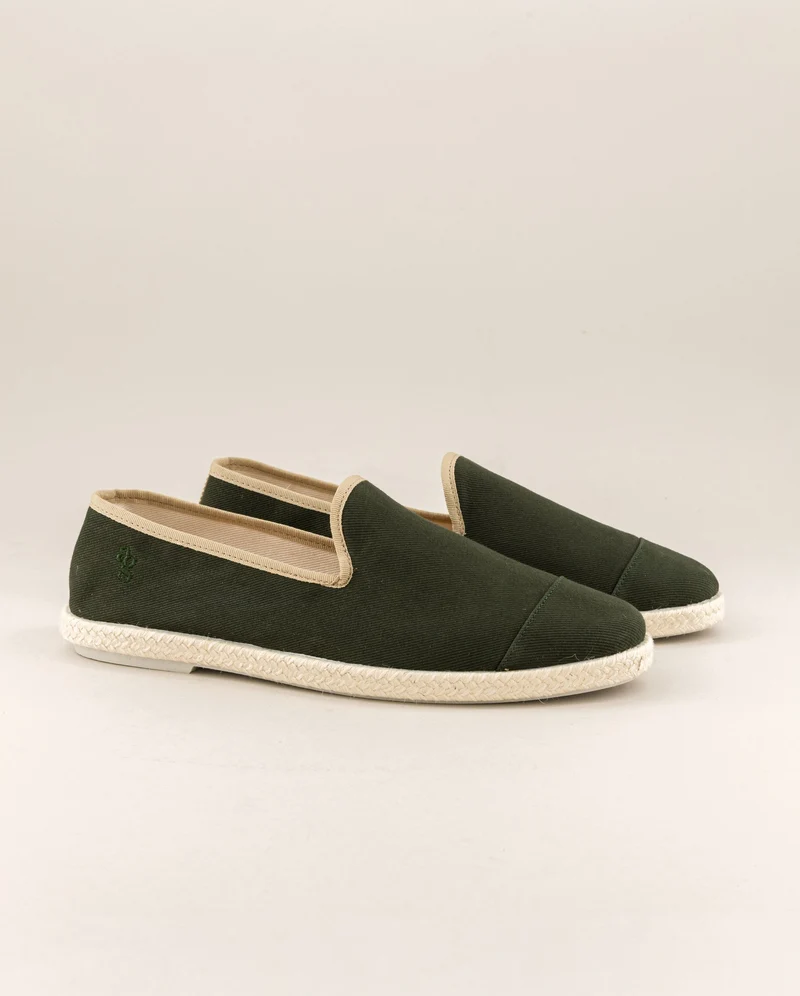 Espadrille homme Cenitz, coton recyclé vert taupe