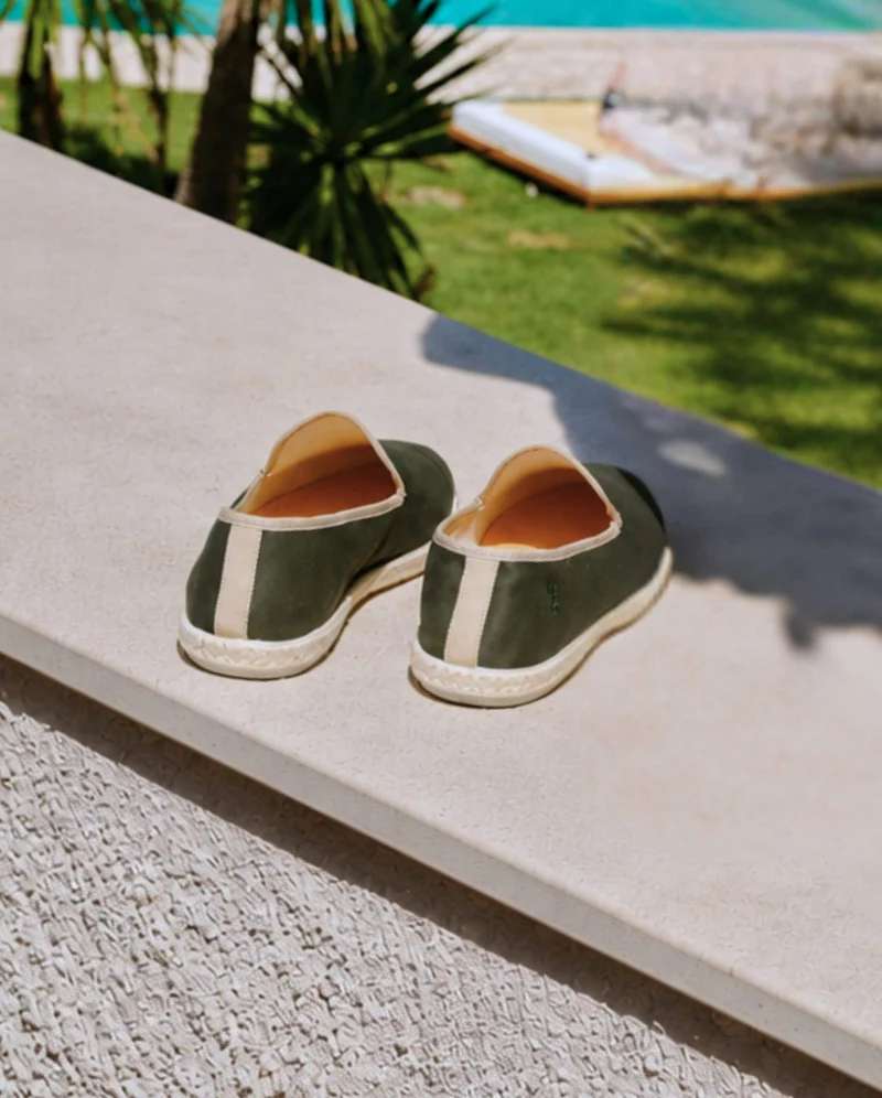 Espadrille homme Cenitz, coton recyclé vert taupe