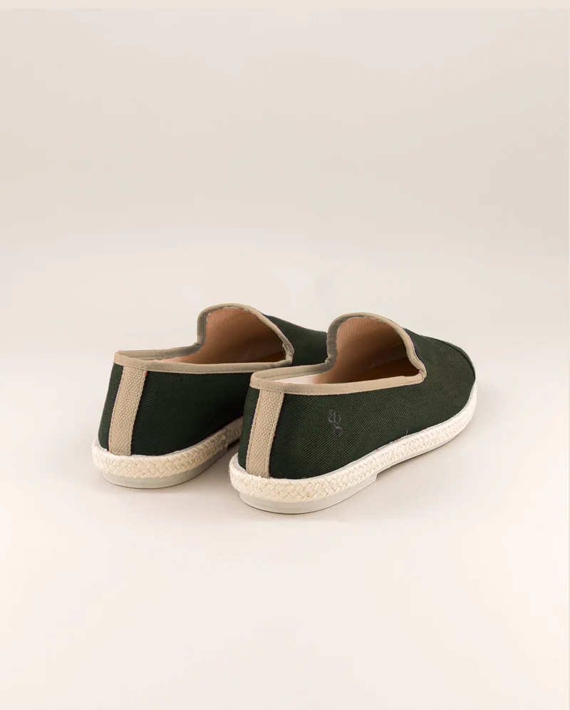 Espadrille homme Cenitz, coton recyclé vert taupe
