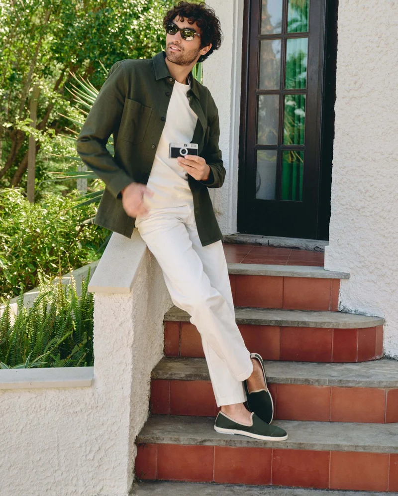 Espadrille homme Cenitz, coton recyclé vert taupe