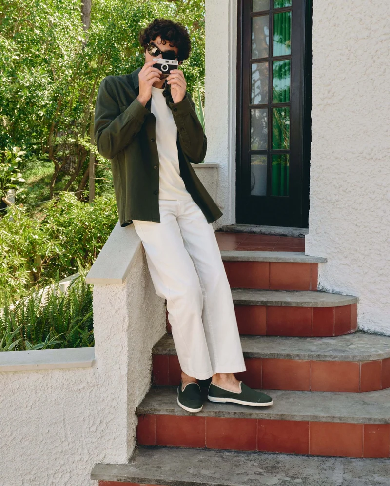 Espadrille homme Cenitz, coton recyclé vert taupe