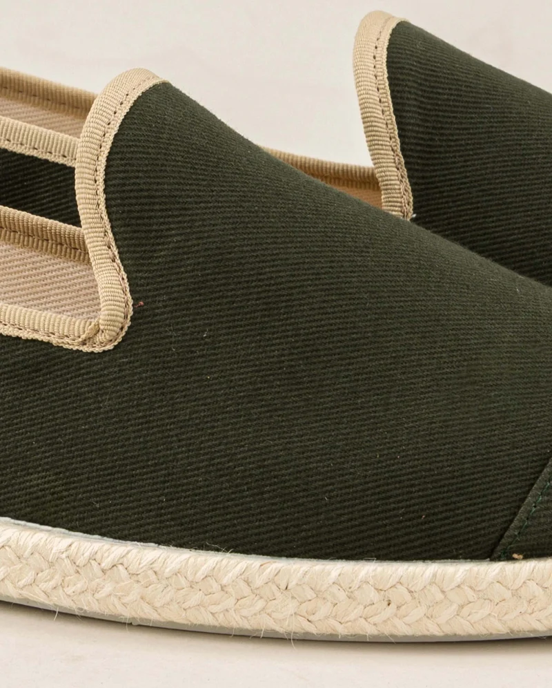 Espadrille homme Cenitz, coton recyclé vert taupe