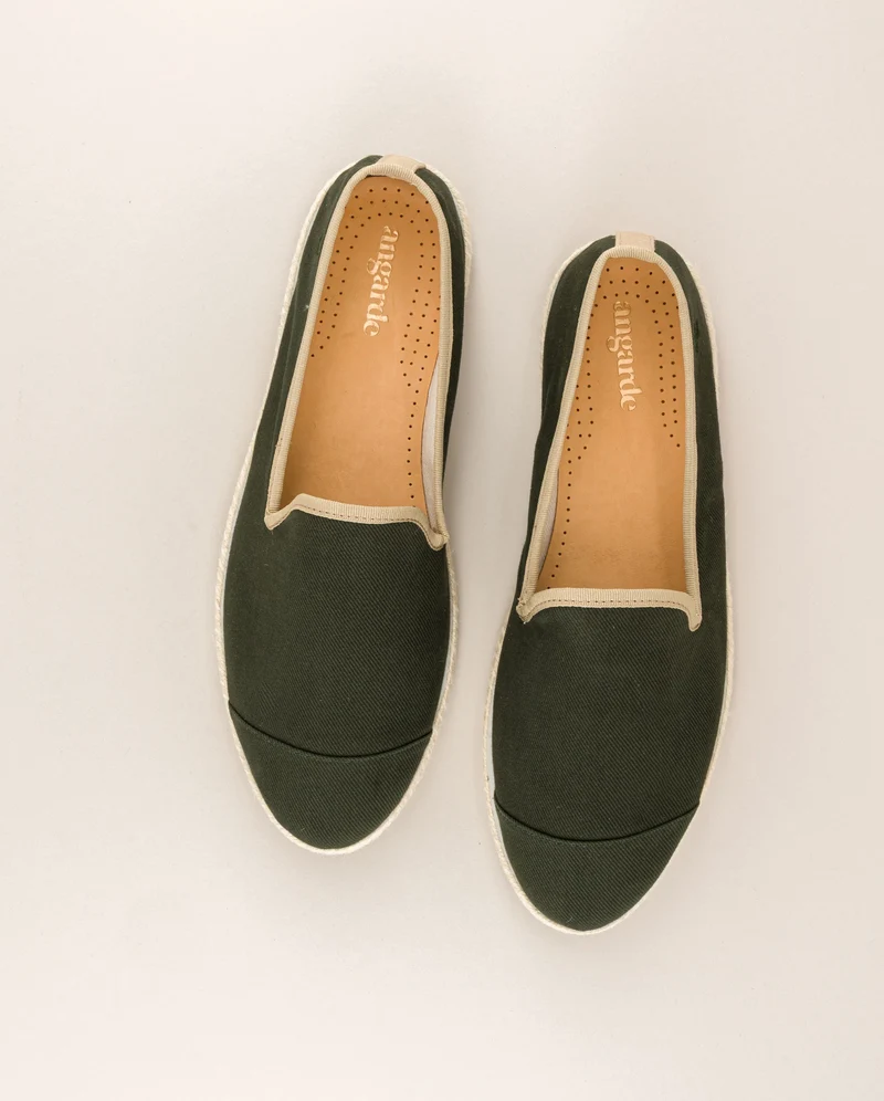 Espadrille homme Cenitz, coton recyclé vert taupe