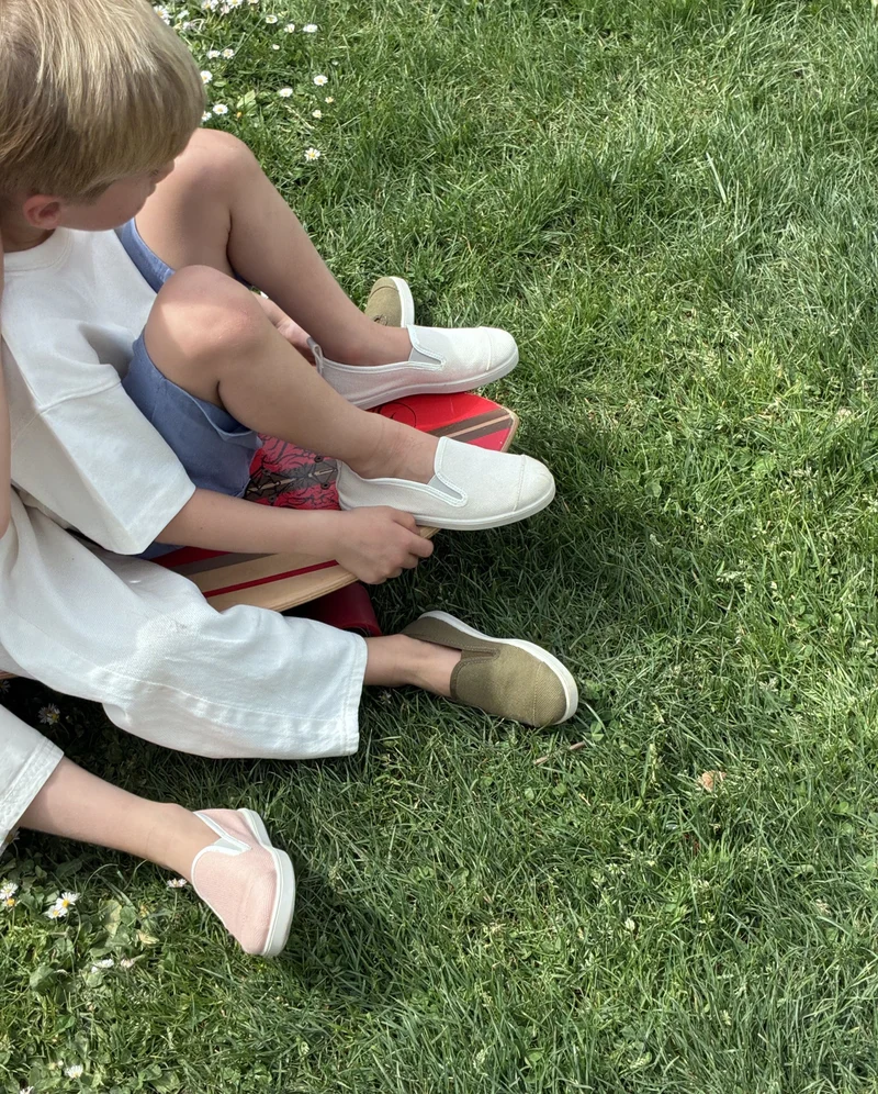 Espadrille enfant Cenitz, coton ivoire