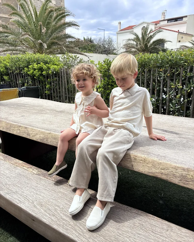 Espadrille enfant Cenitz, coton ivoire