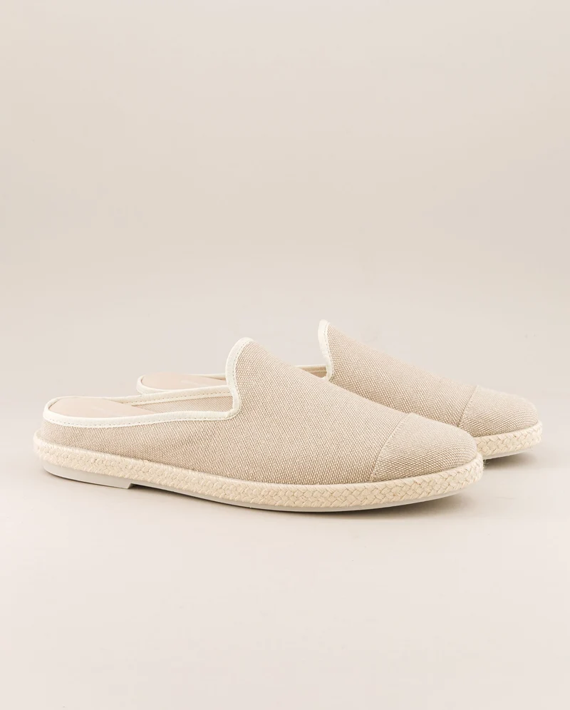 Mule homme Socoa, coton beige écru