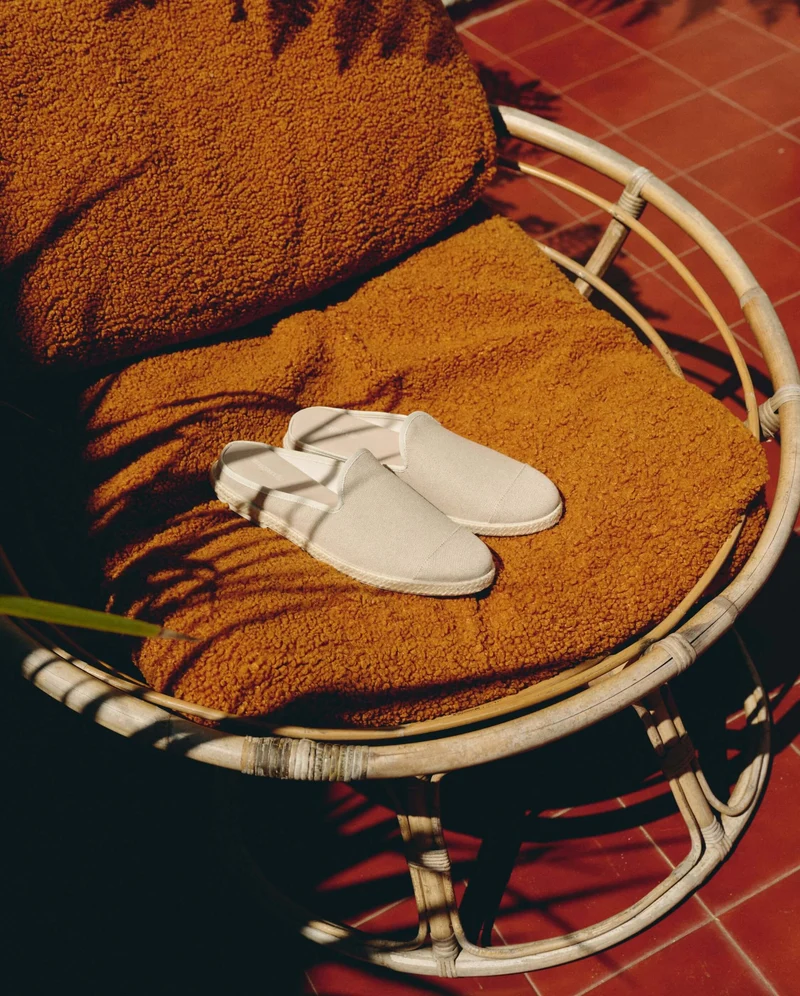 Mule femme Socoa, coton beige écru