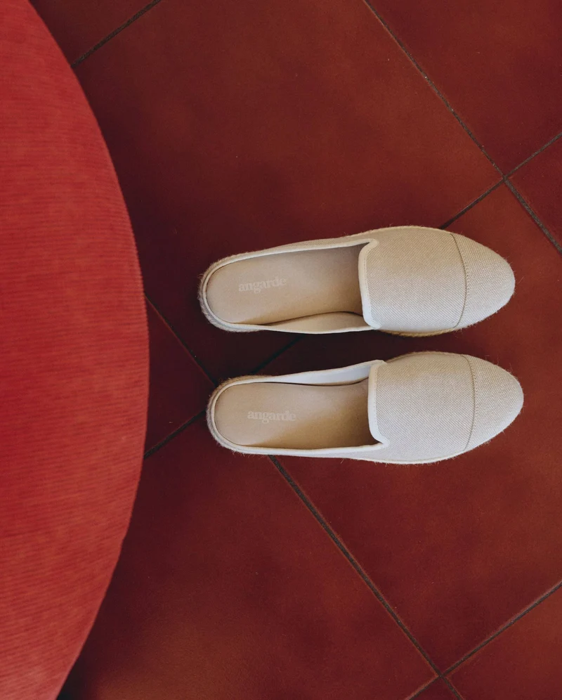 Mule femme Socoa, coton beige écru