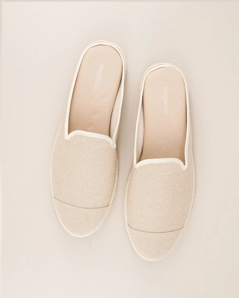 Mule homme Socoa, coton beige écru