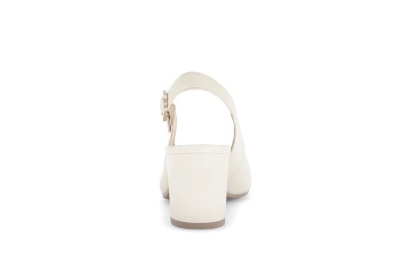 Escarpins à bride arrière beige en cuir lisse