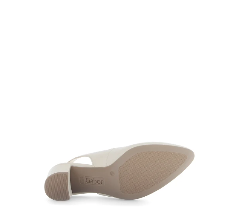 Escarpins à bride arrière beige en cuir lisse