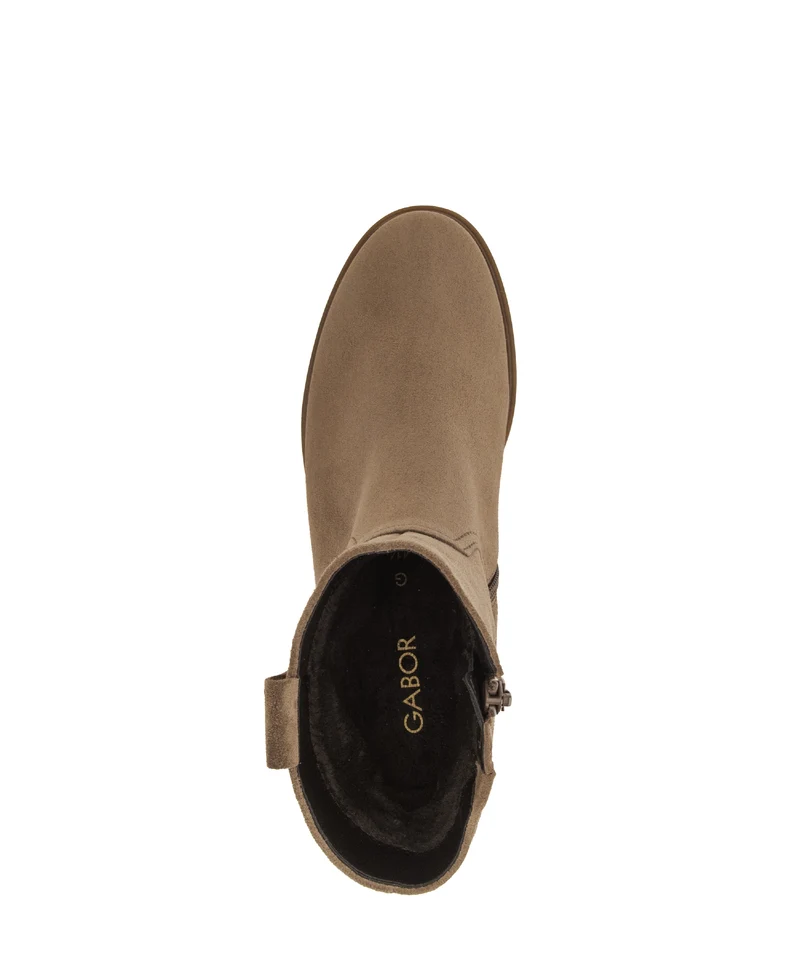 Bottines marron en cuir velours