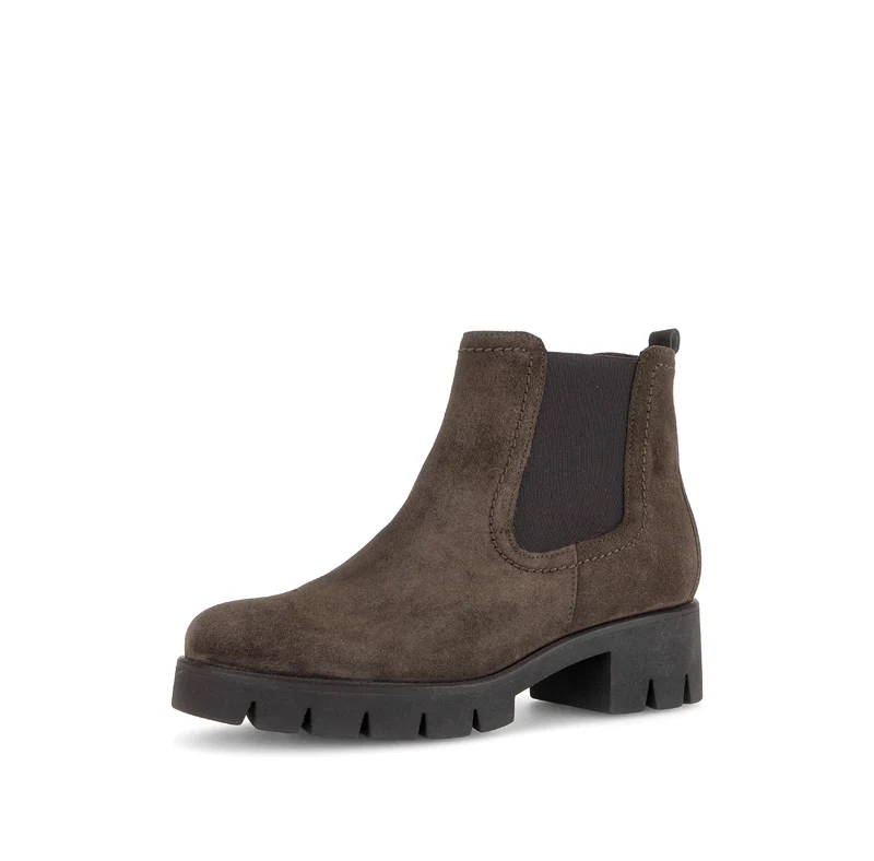 Bottines cognac en cuir velours