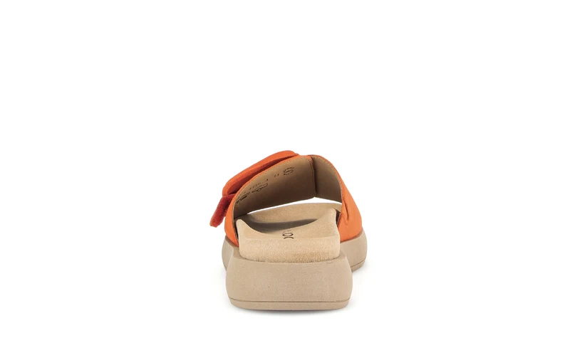 Mules oranges en cuir velours