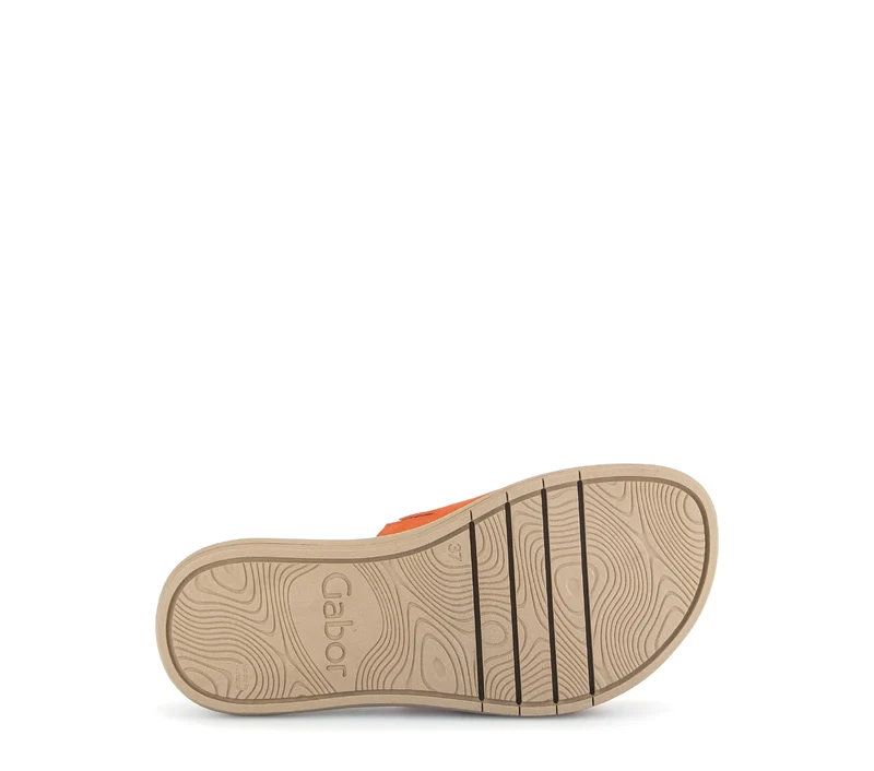 Mules oranges en cuir velours