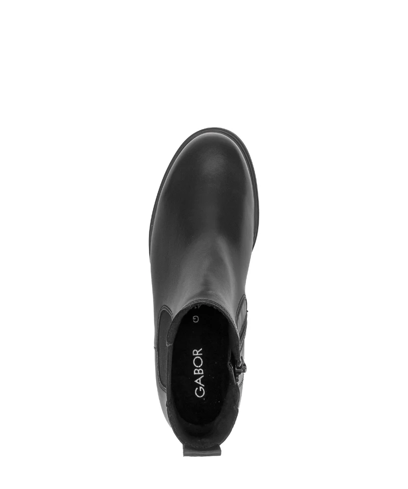 Bottines noires en cuir lisse