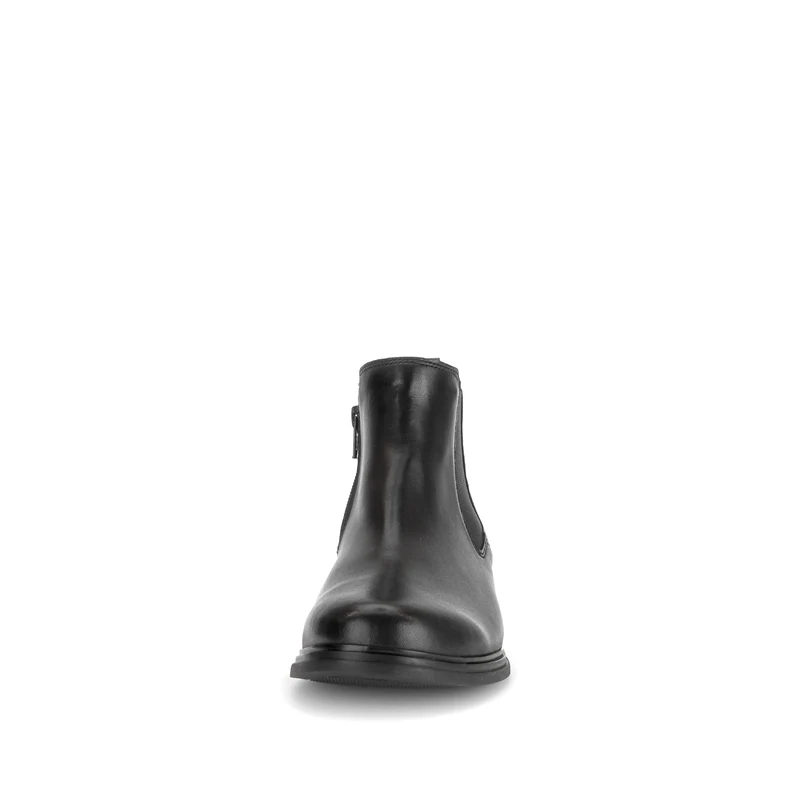 Bottines noires en cuir lisse