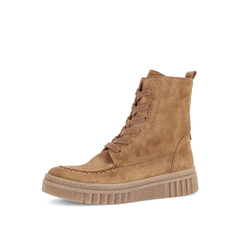 Bottines beiges en cuir velours