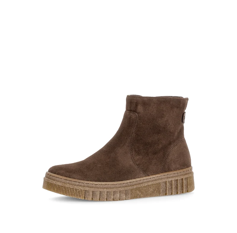 Bottines marron en cuirs combinés