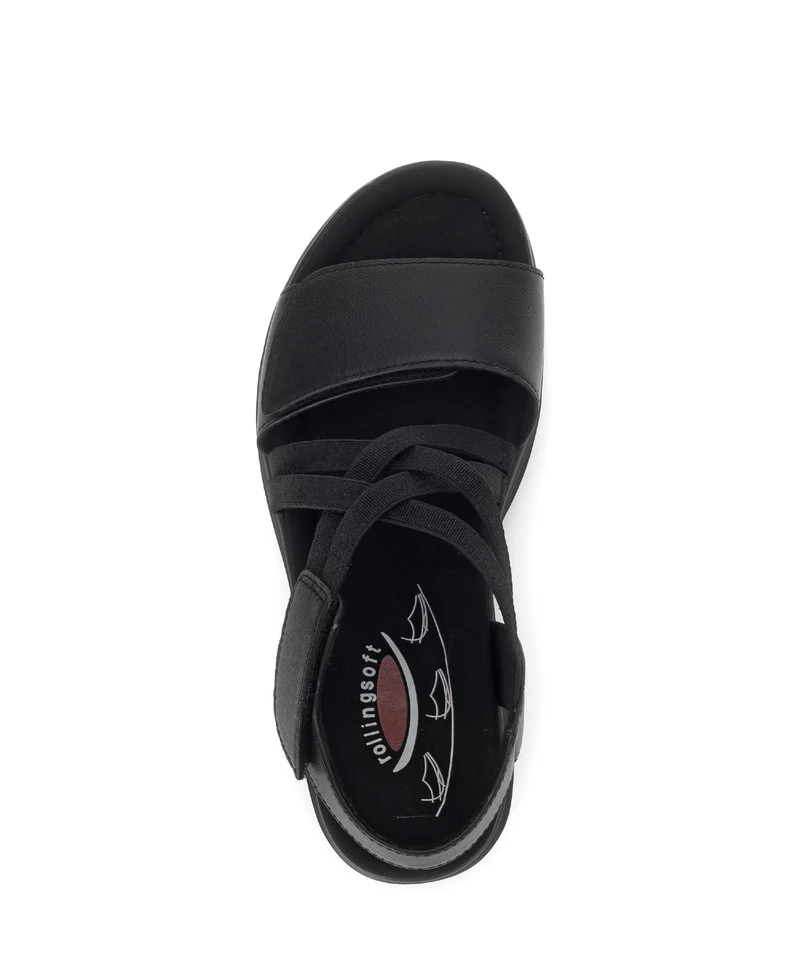 Sandales Rolling Soft noires en cuir