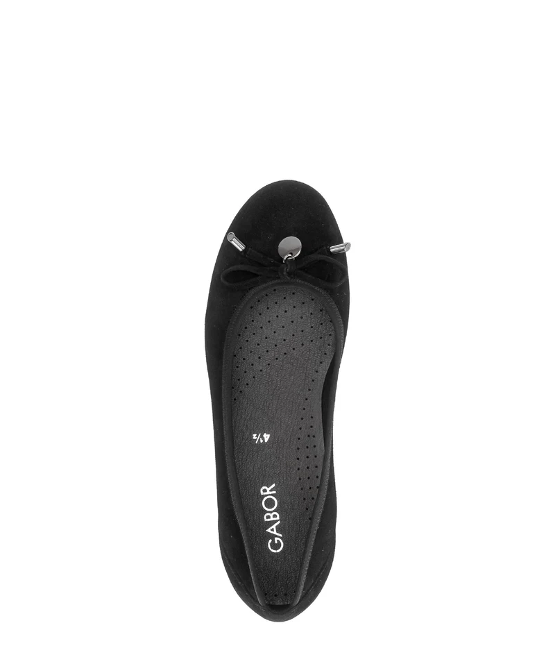 Ballerines noires en cuir velours