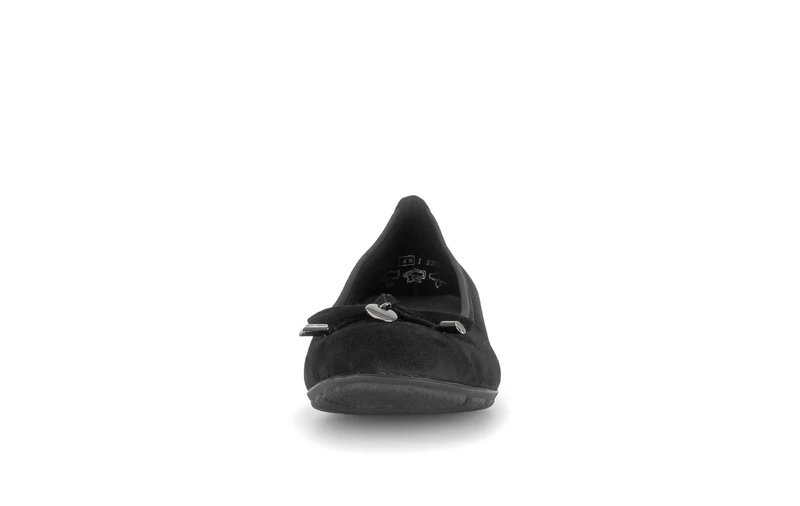 Ballerines noires en cuir velours
