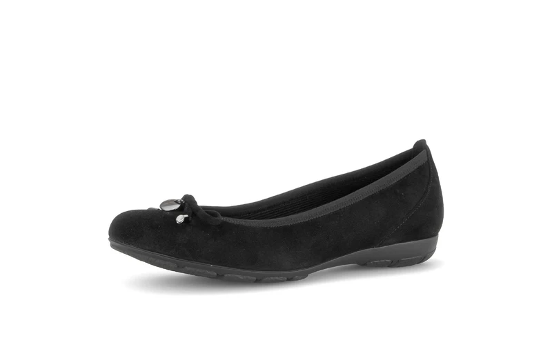 Ballerines noires en cuir velours