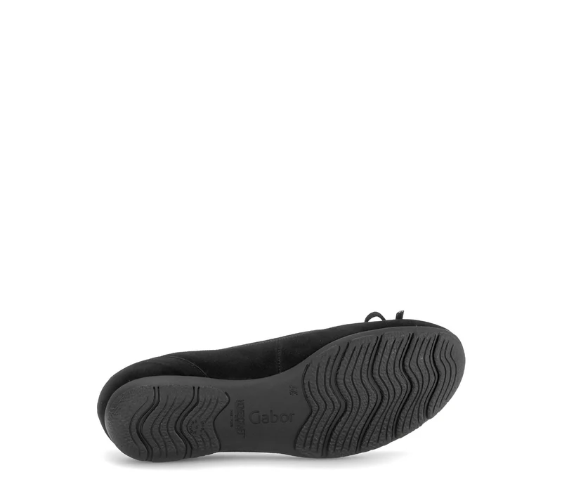 Ballerines noires en cuir velours