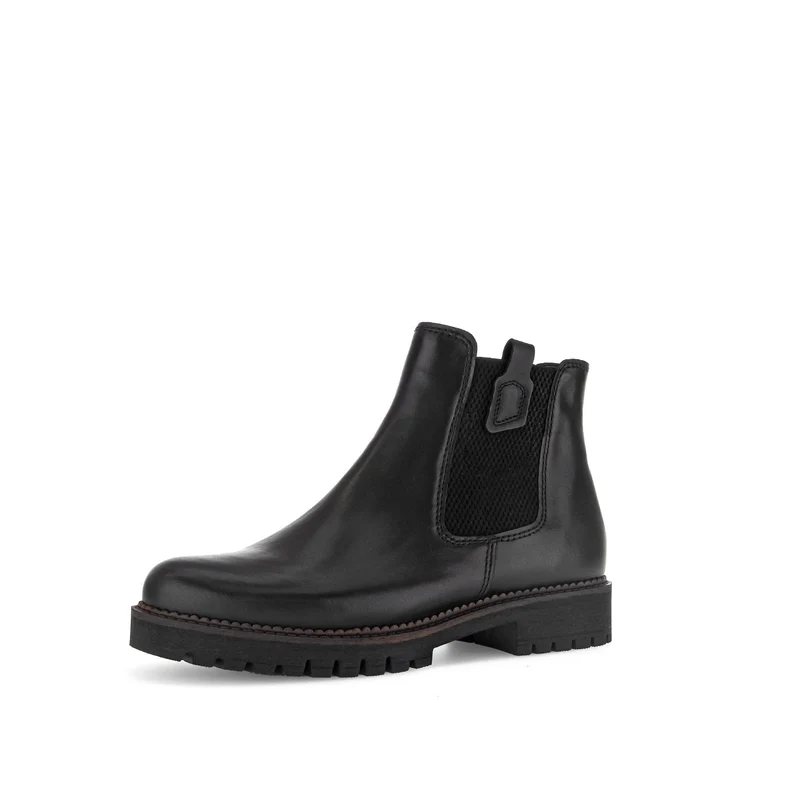 Bottines chelsea noires en cuir lisse