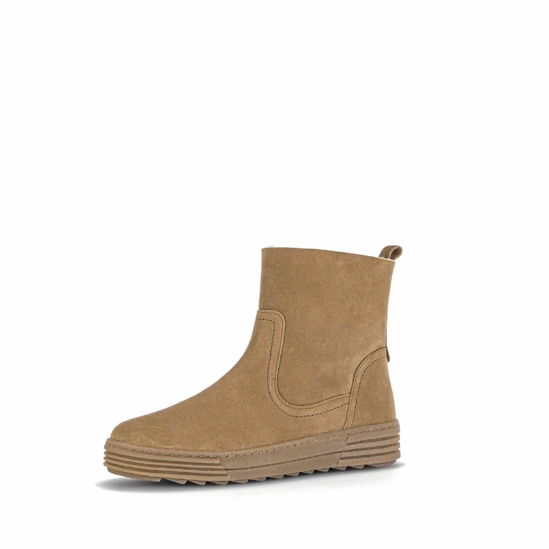 Bottines cognac en velours