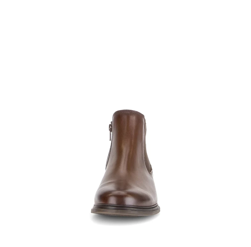 Bottines cognac en cuir lisse
