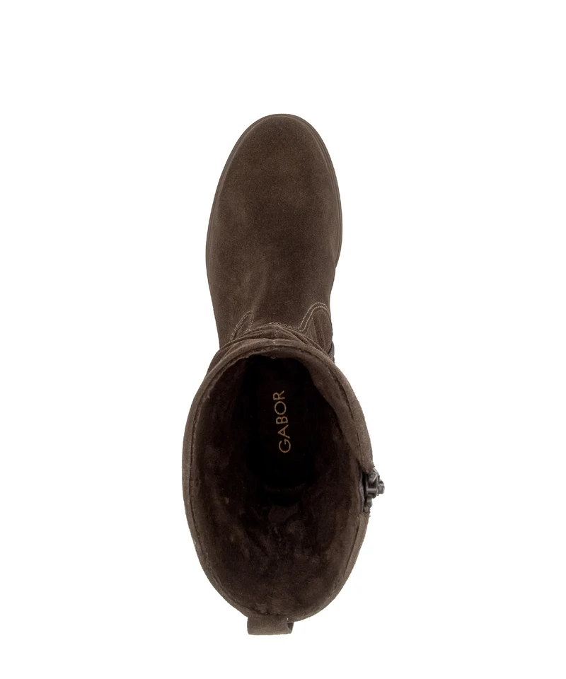 Bottines marron en cuir velours