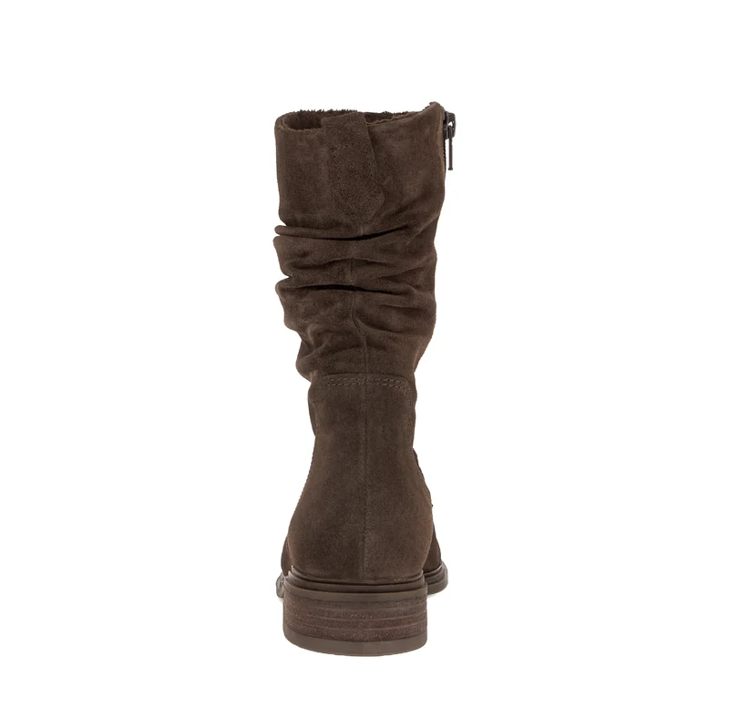 Bottines marron en cuir velours