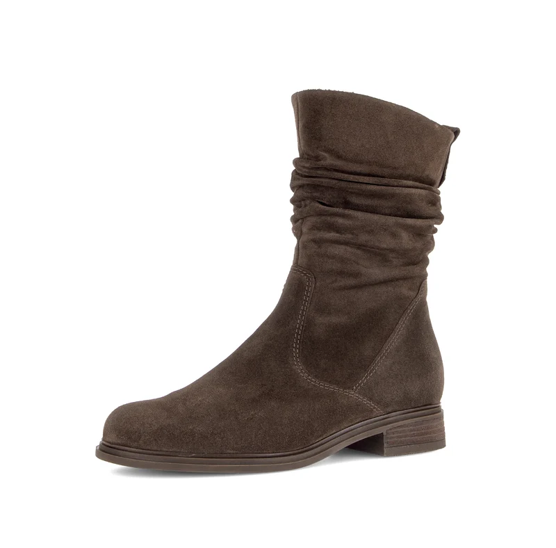 Bottines marron en cuir velours