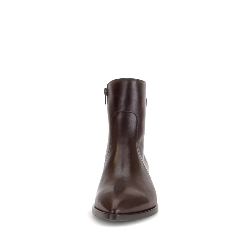 Bottines rouges en cuir lisse